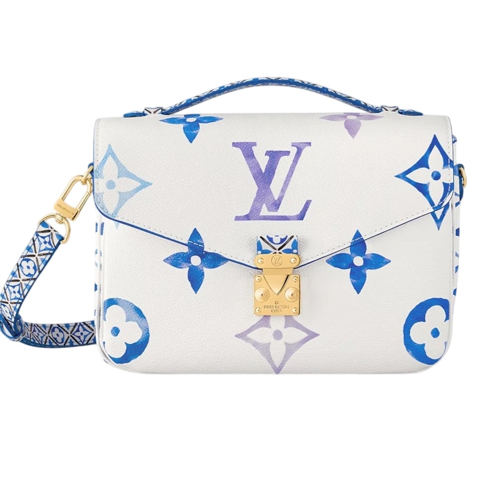 Túi Louis Vuitton White Monogram Giant By The Pool Pochette Metis Blue 6