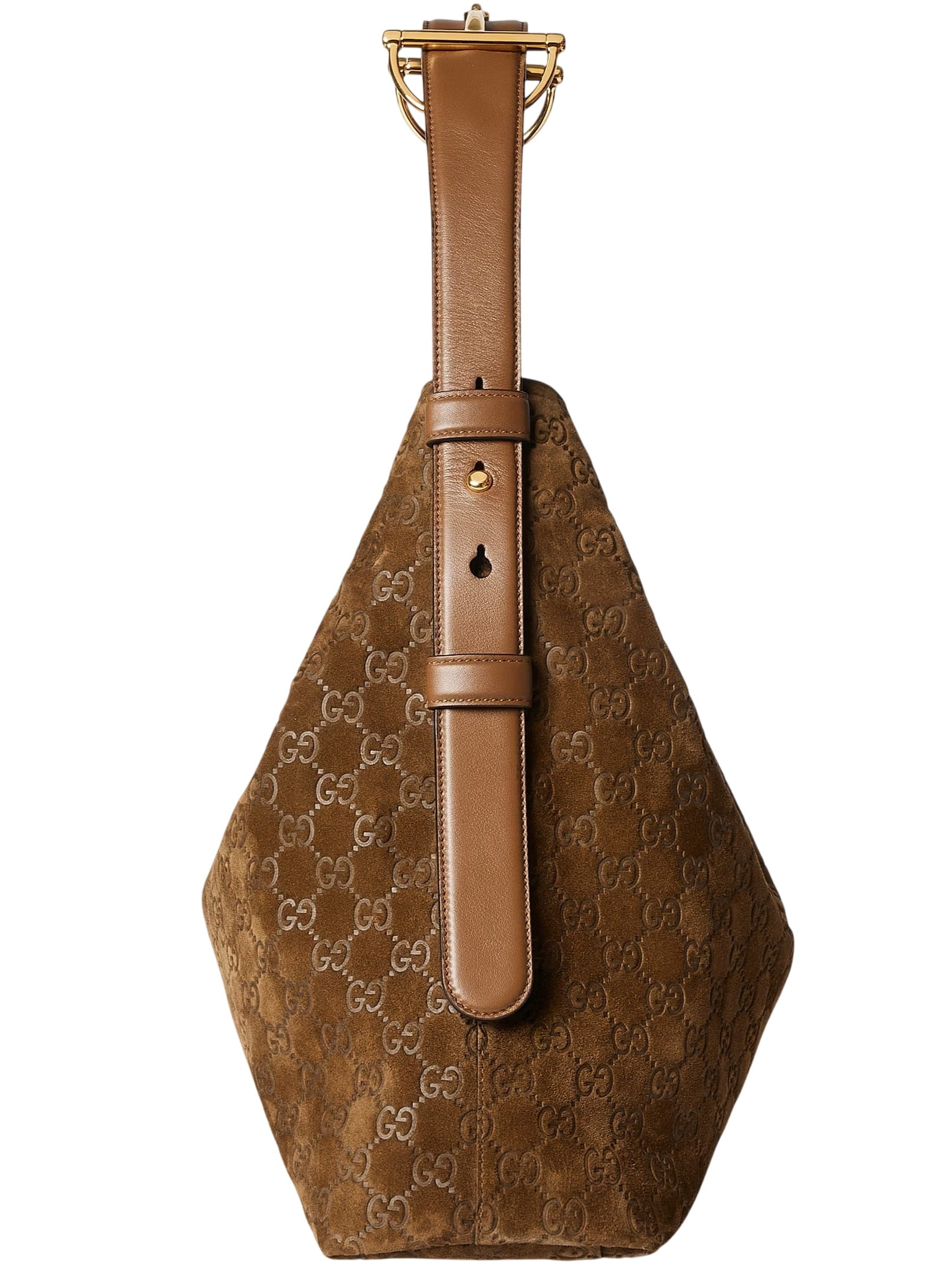Túi đeo vai Gucci Beatrix Large Tote Bag Brown Suede 1