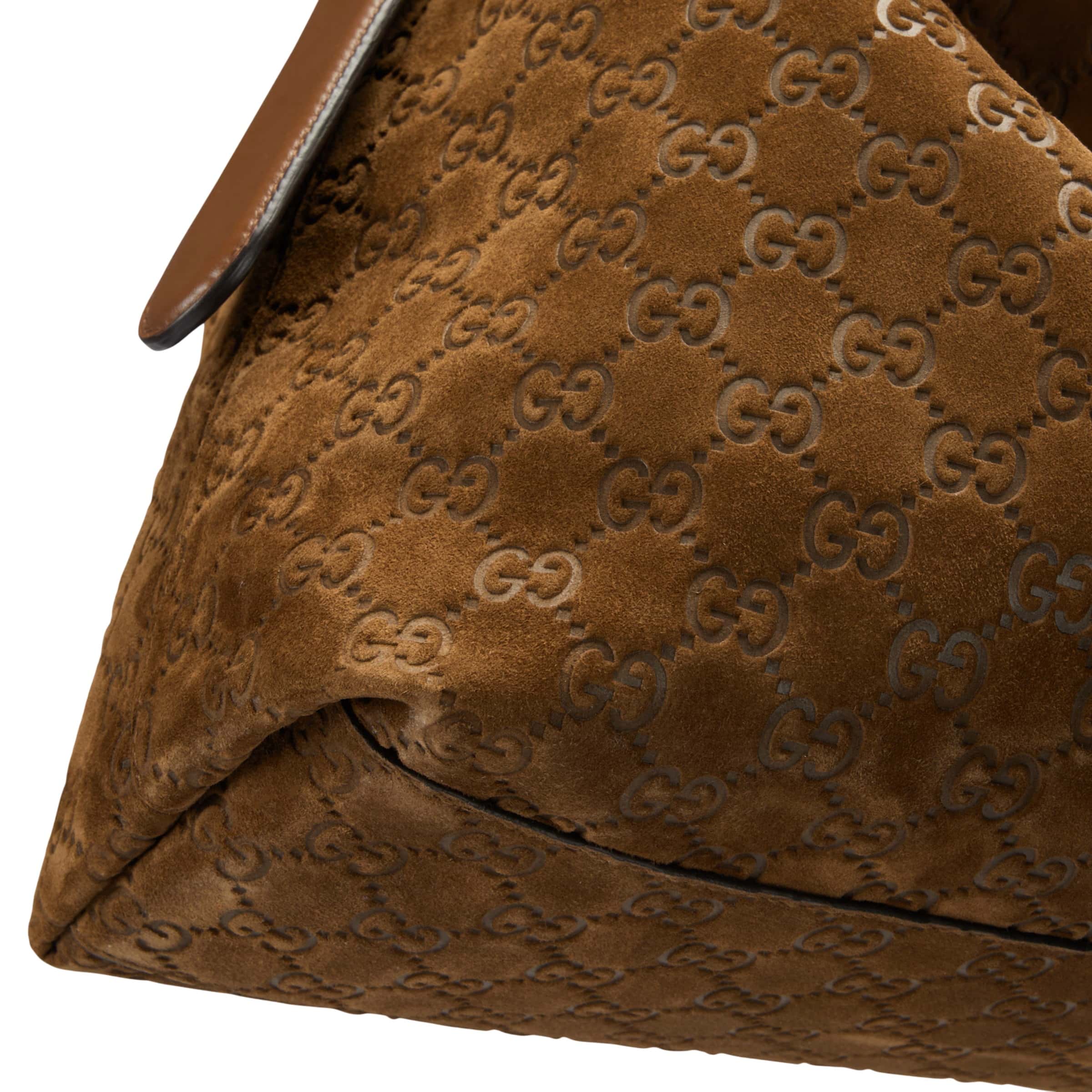 Túi đeo vai Gucci Beatrix Large Tote Bag Brown Suede 6