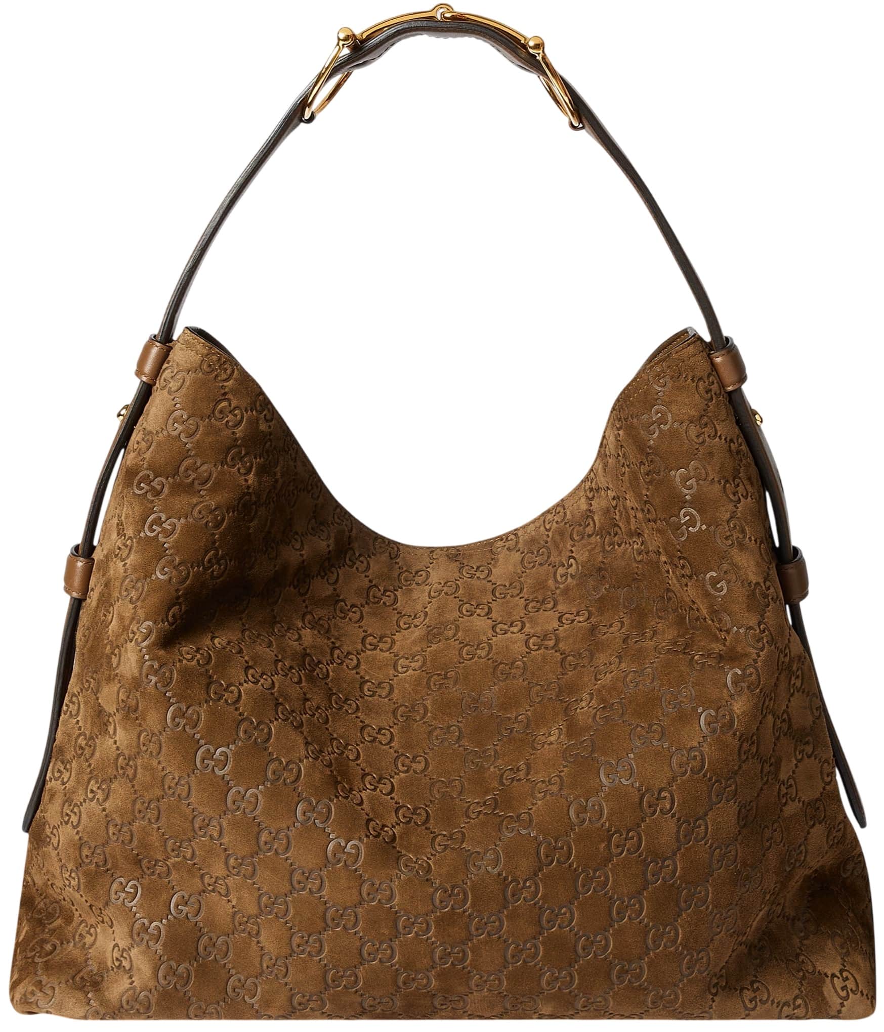 Túi đeo vai Gucci Beatrix Large Tote Bag Brown Suede 9