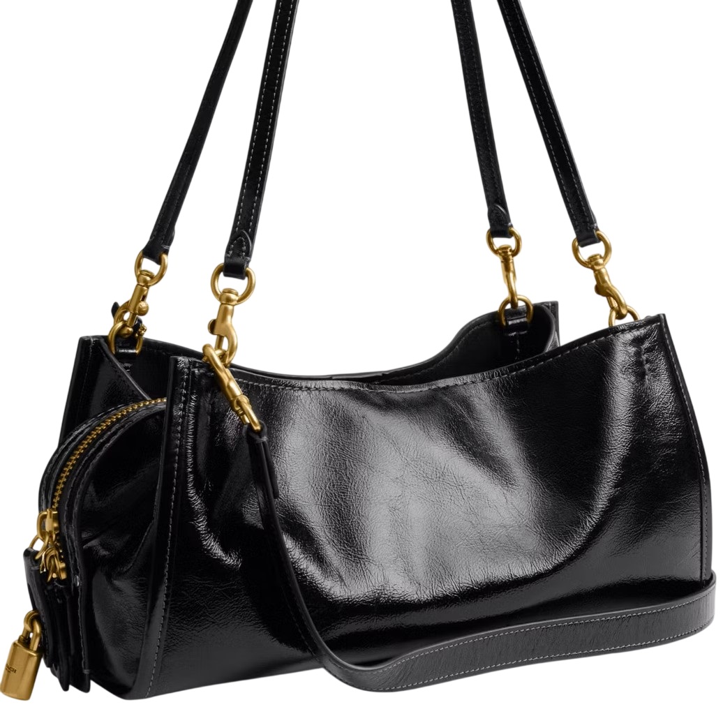 Túi xách nữ Coach Rogue Bag 34 Glazed Leather Black CCX20 7