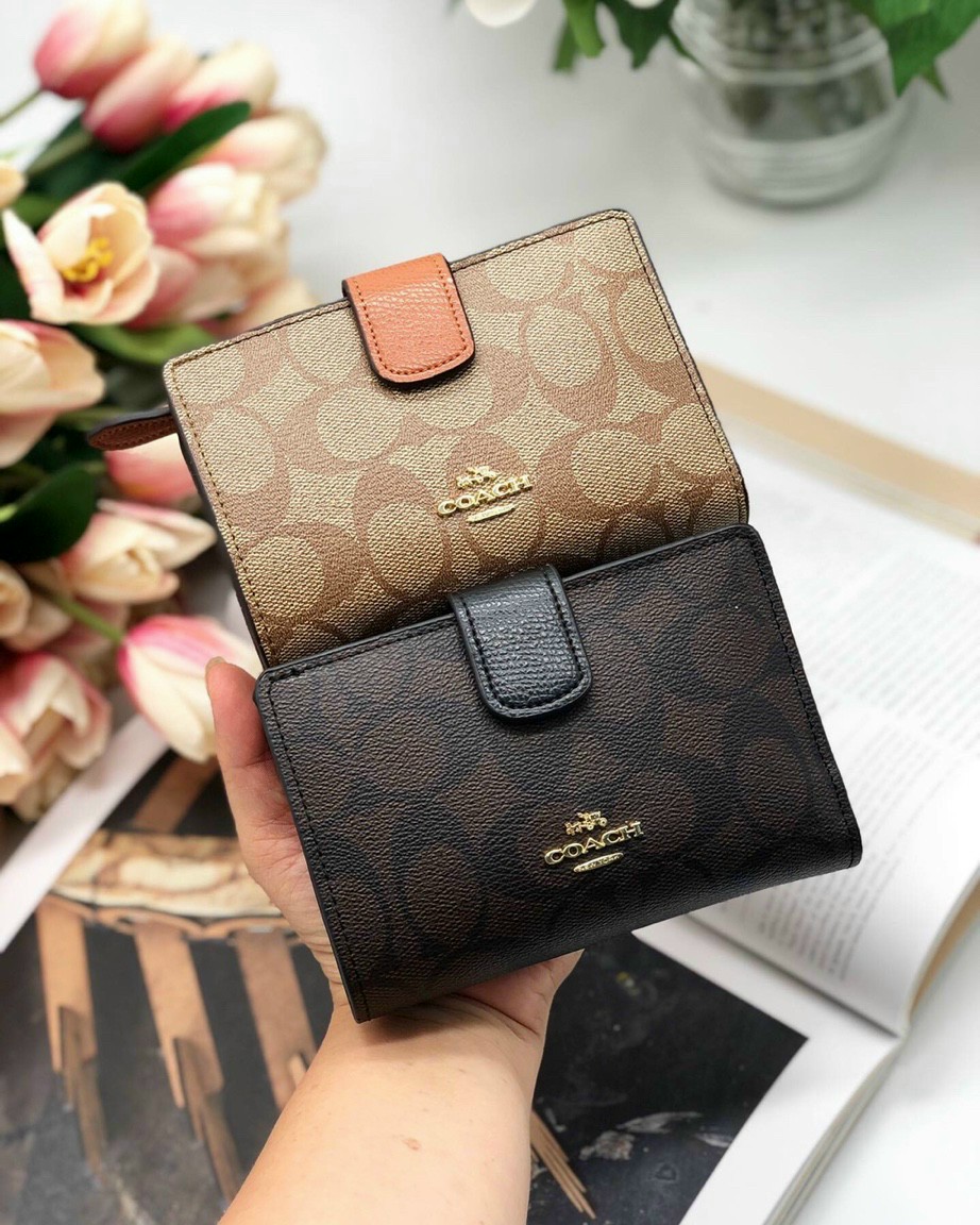 VÍ COACH MINI NỮ DA THẬT CAO CẤP | BÓP NGẮN COACH NỮ CẦM TAY MẪU MỚI NHẤT 1