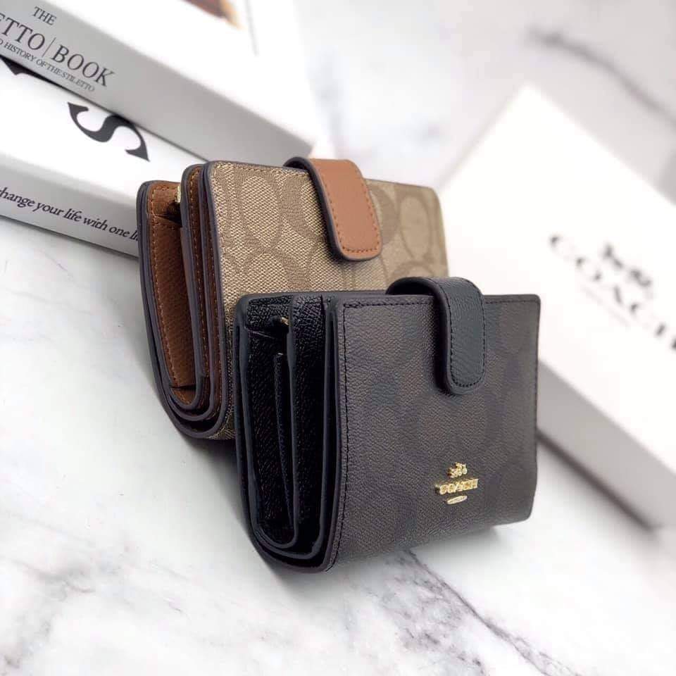 VÍ COACH MINI NỮ DA THẬT CAO CẤP | BÓP NGẮN COACH NỮ CẦM TAY MẪU MỚI NHẤT 8