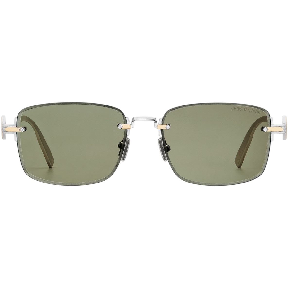 Mắt kính Dior CD Diamond S11U Rectangular Sunglasses Khaki Lens 5