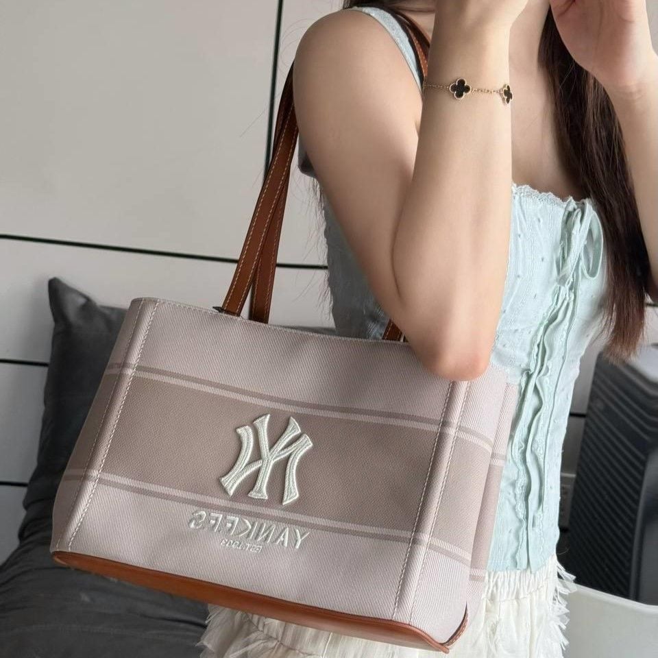Túi Tote MLB Varsity Lettering Canvas Tote Bag New York Yankees 3ABQB015N-50CRS 6