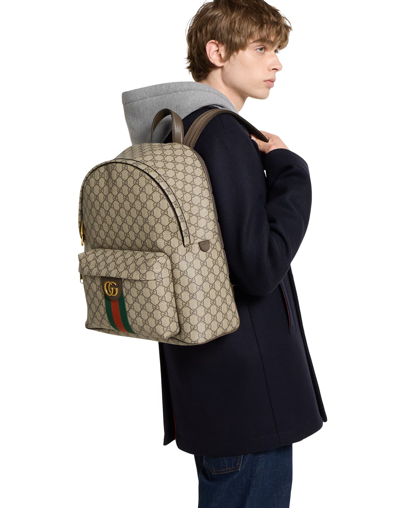 Ba lô Gucci Ophidia Medium Backpack Beige and Dark Brown 7