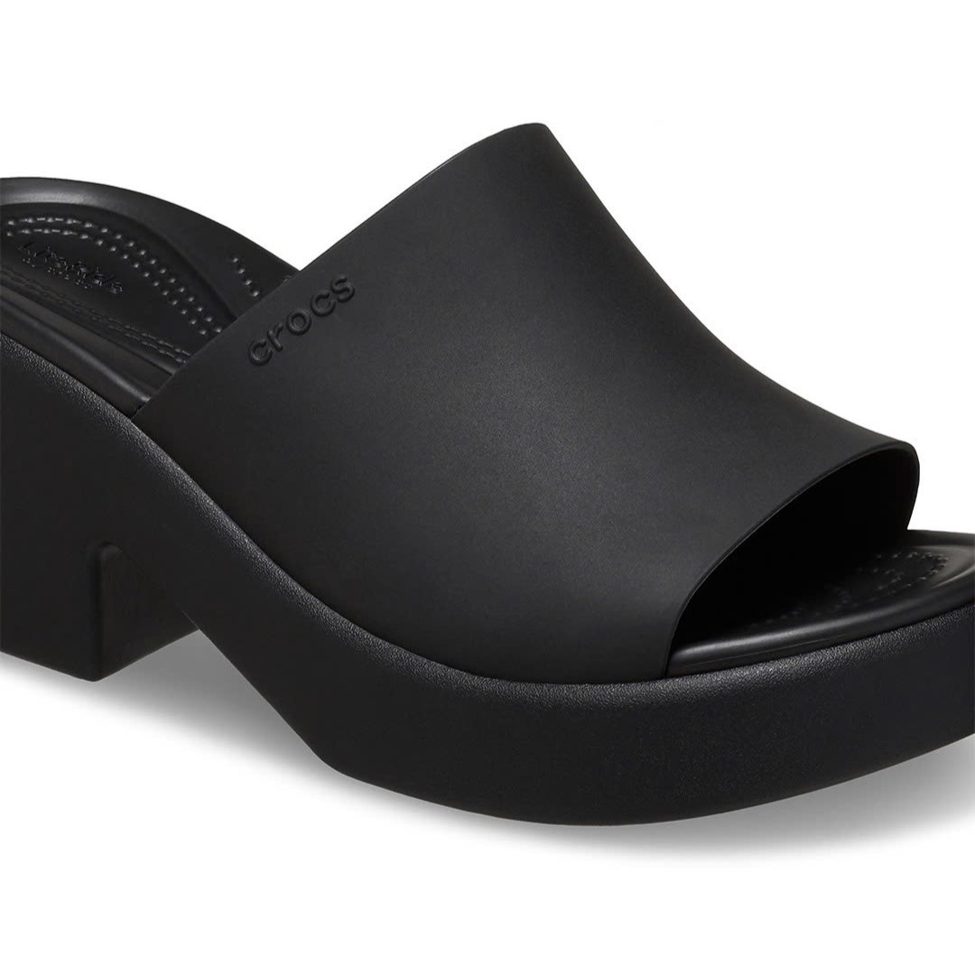 Dép Cao Gót Nữ Crocs Sandal Women Brooklyn Frocsted Slide Heel Black 3