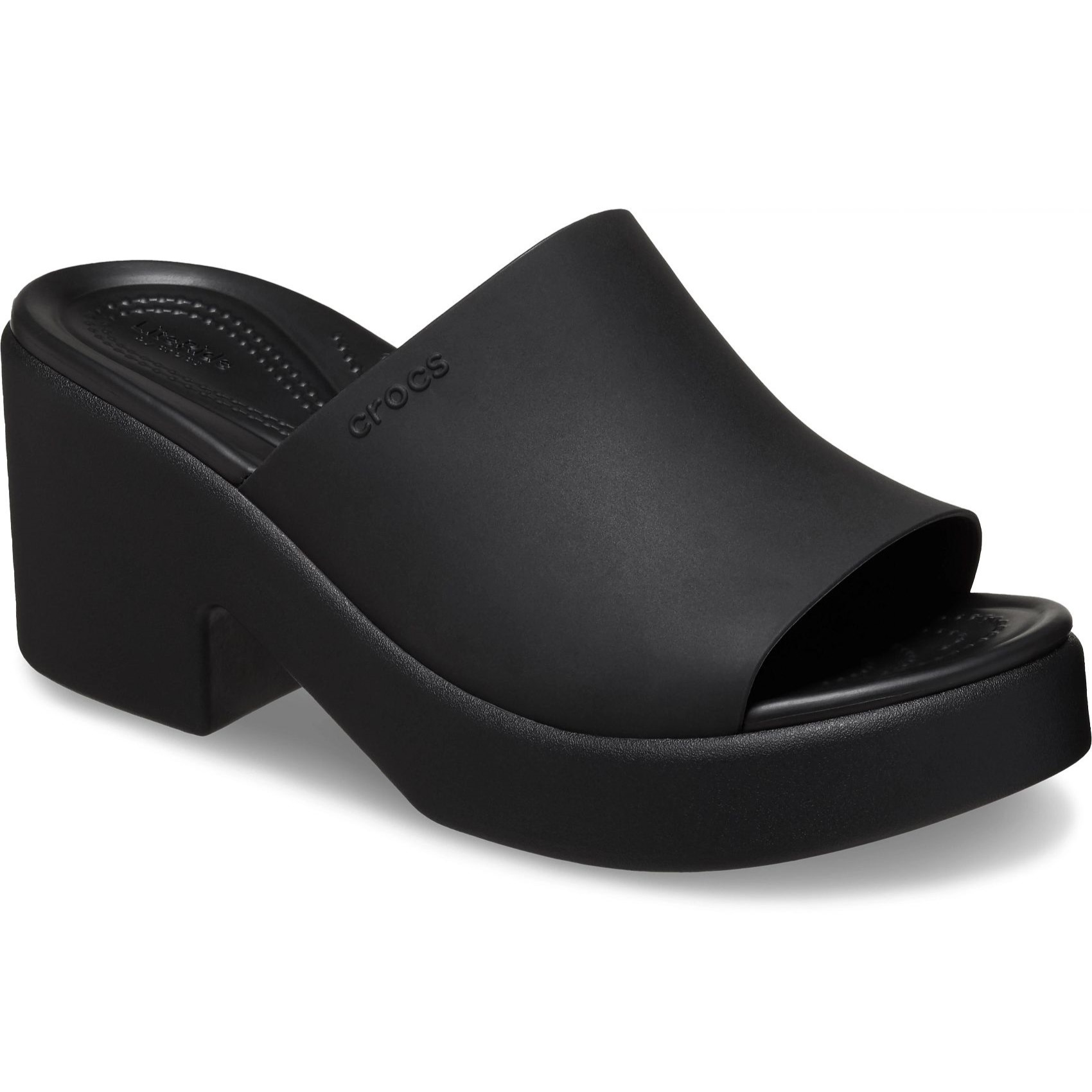 Dép Cao Gót Nữ Crocs Sandal Women Brooklyn Frocsted Slide Heel Black 9