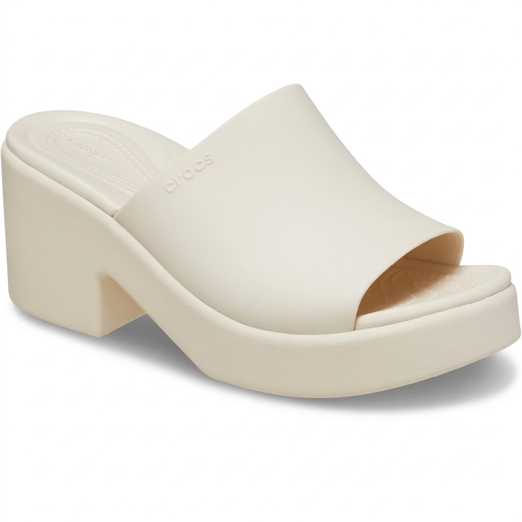 Dép Cao Gót Nữ Crocs Sandal Women Brooklyn Frocsted Slide Heel Bone 1
