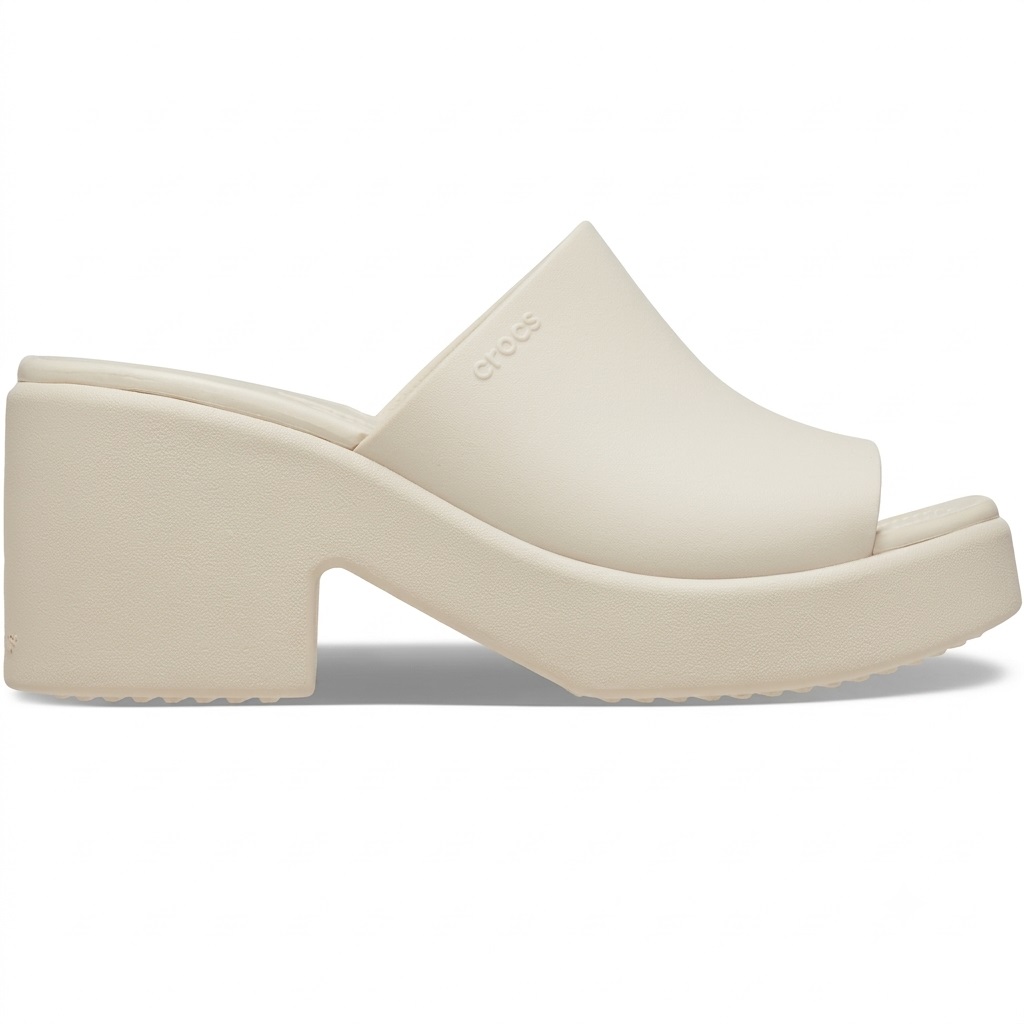 Dép Cao Gót Nữ Crocs Sandal Women Brooklyn Frocsted Slide Heel Bone 5