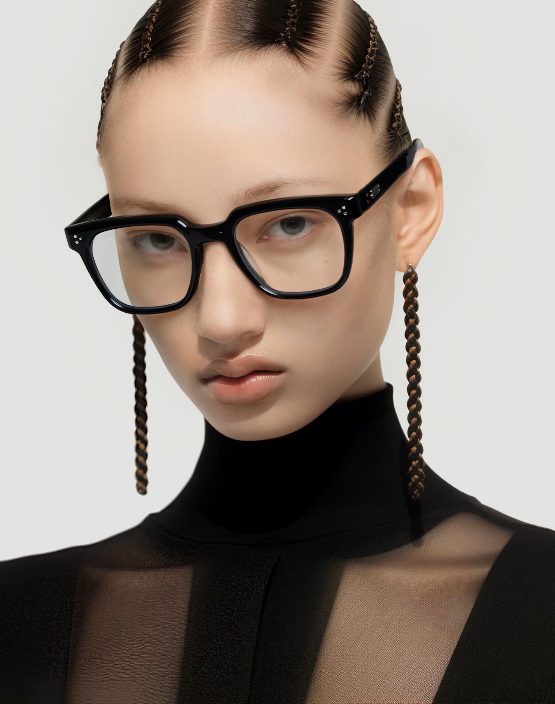 Mắt kính gọng cận Gentle Monster Monaco 01 Clear Lenses Black Acetate Frame 6
