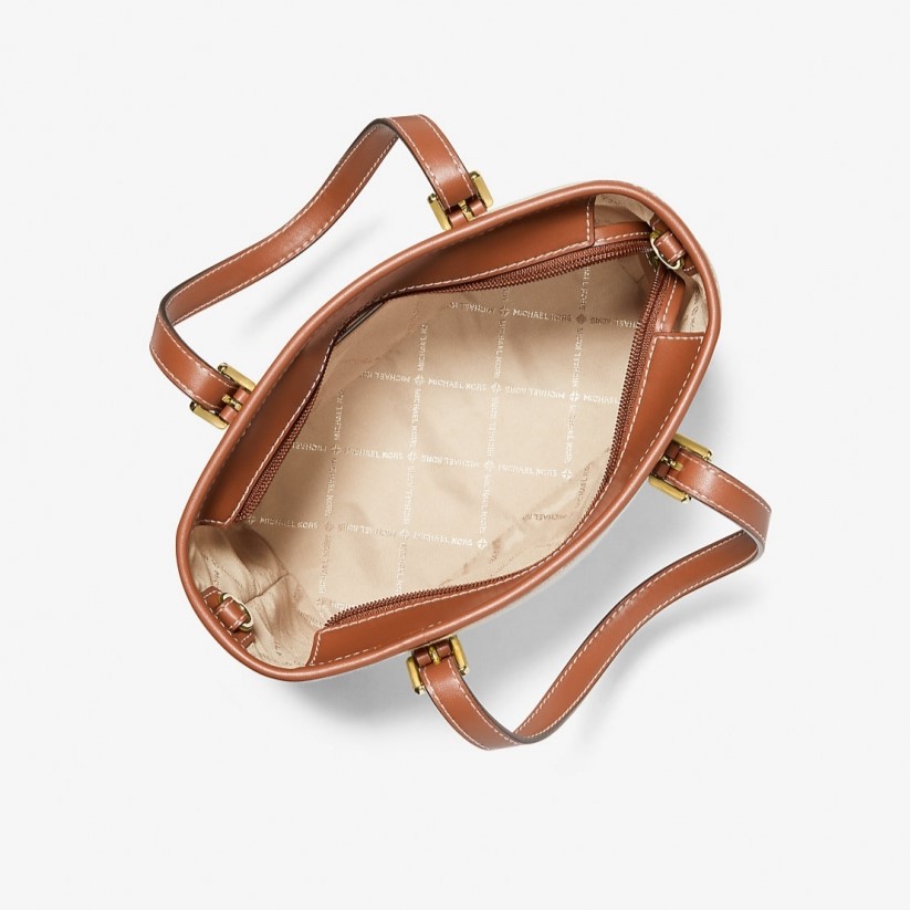 Túi Michael Kors Mini tout-bag Jet Set Travel from the canvas Brown 2