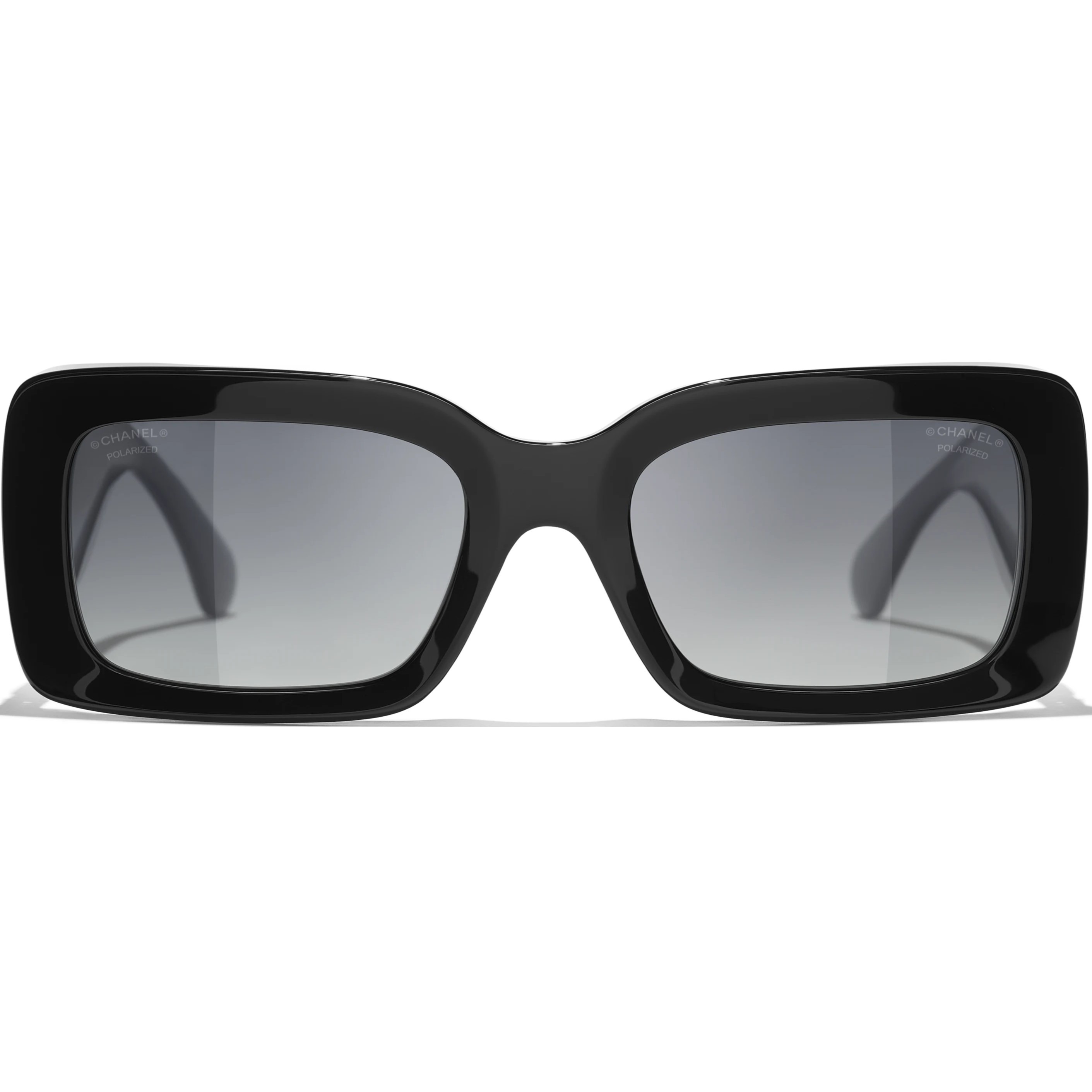 Kính mát Chanel Rectangle Sunglasses Black Acetate Metal 5534 2