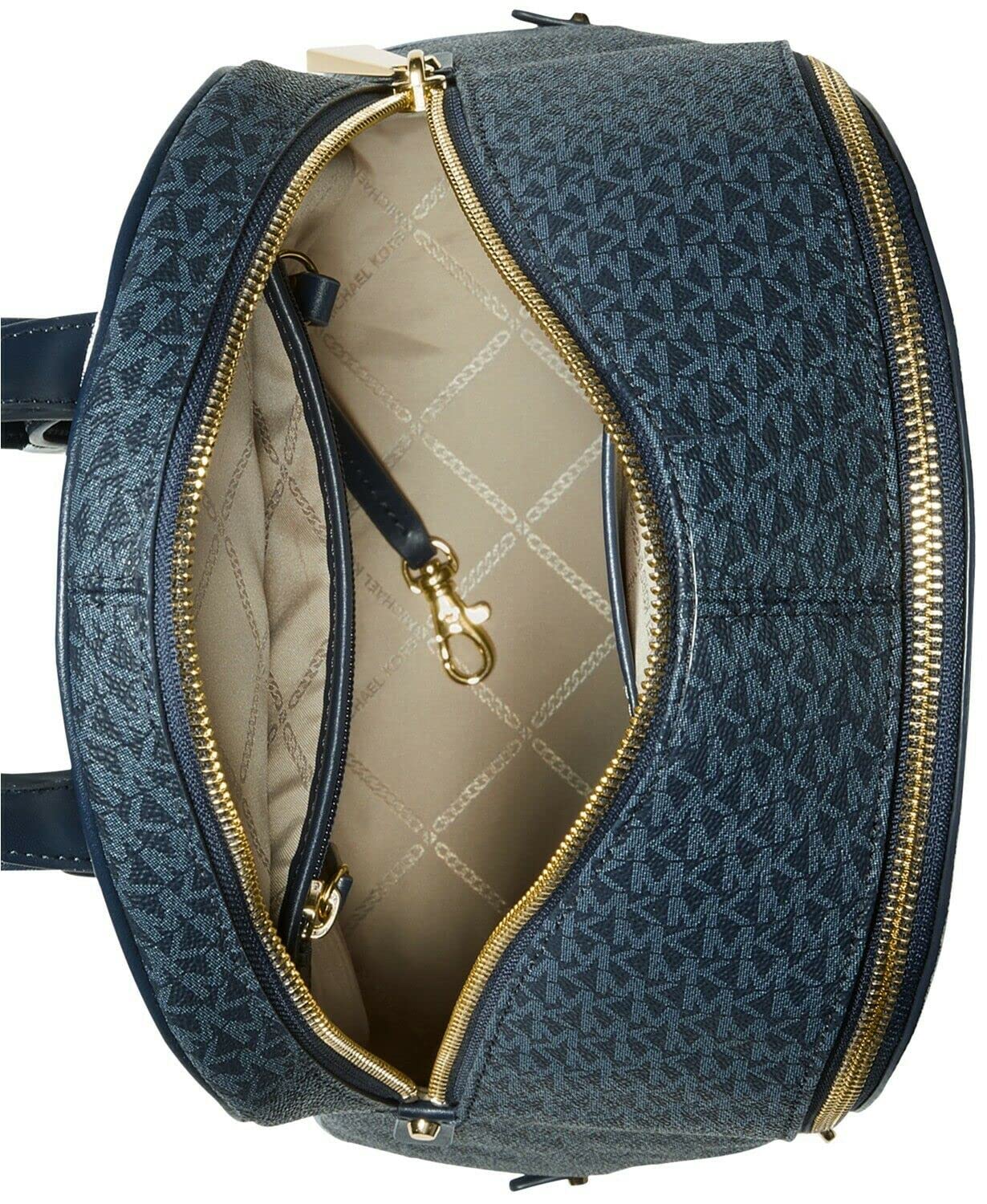 Balo MK Michael Kors Rhea Zip Medium Monogram Backpack Blue 3