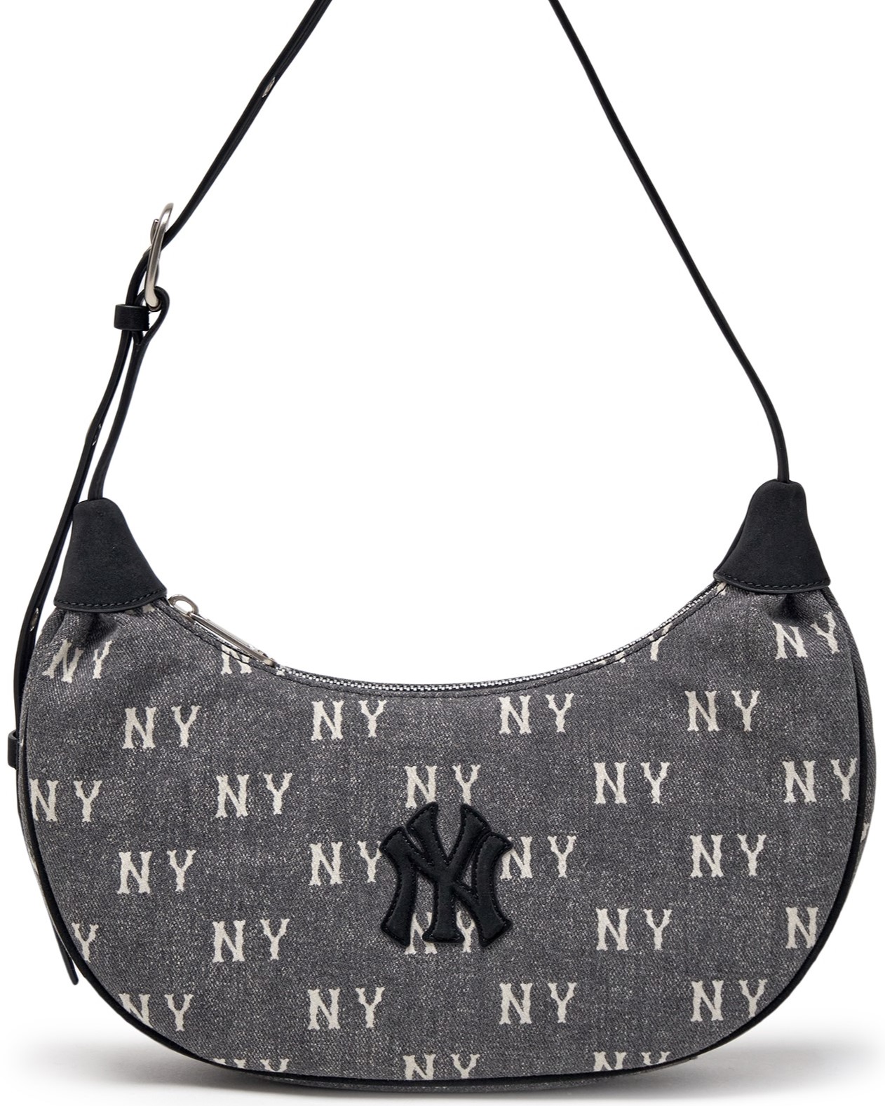 Túi kẹp nách MLB Classic Monogram Vintage Denim Hobo Bag New York Yankees Grey 3ABQMV55N-50CGS 1