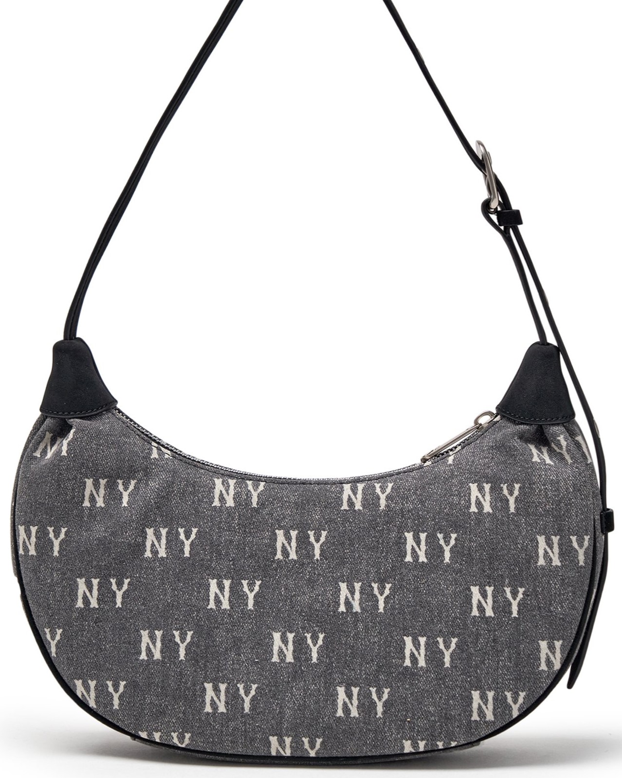 Túi kẹp nách MLB Classic Monogram Vintage Denim Hobo Bag New York Yankees Grey 3ABQMV55N-50CGS 4