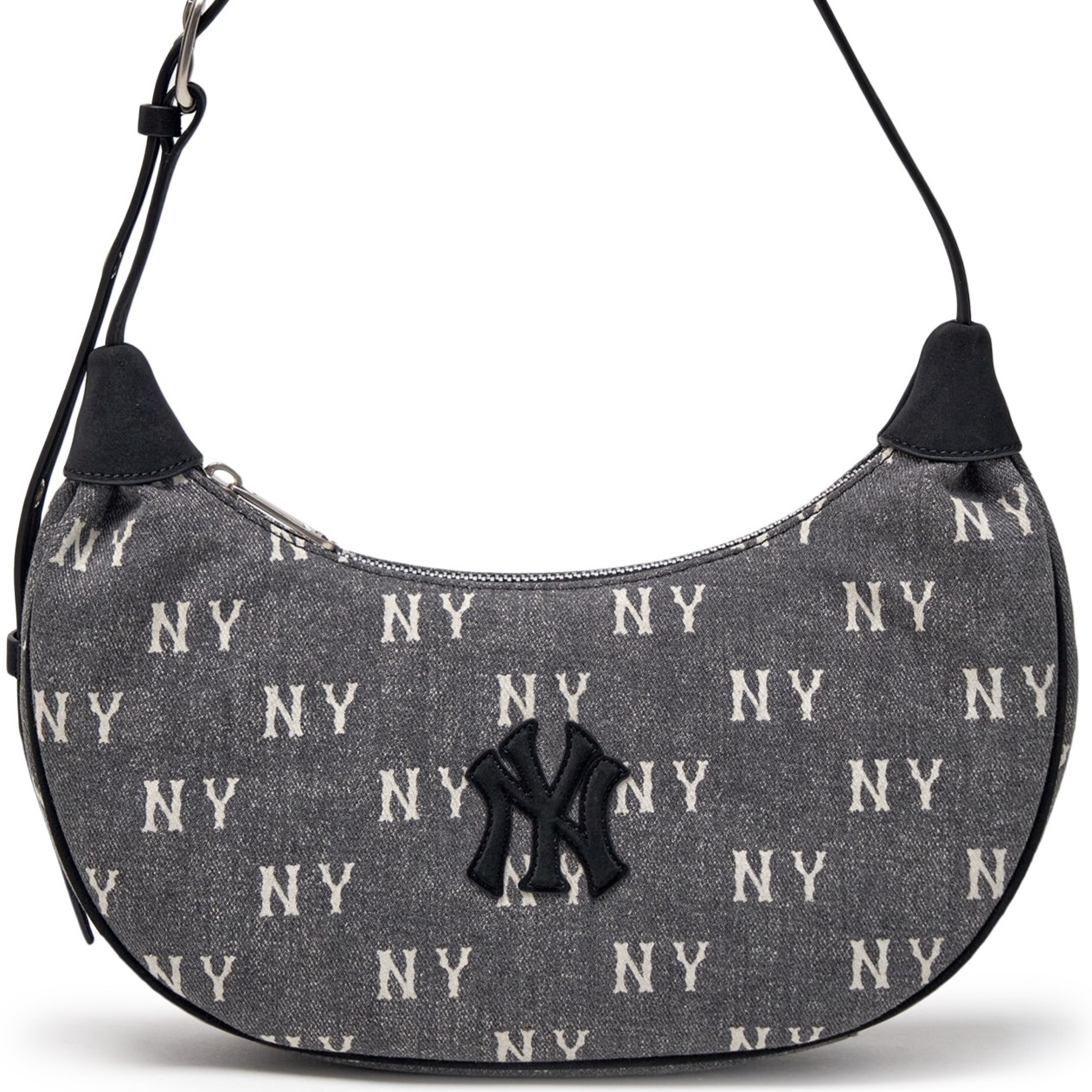 Túi kẹp nách MLB Classic Monogram Vintage Denim Hobo Bag New York Yankees Grey 3ABQMV55N-50CGS 8