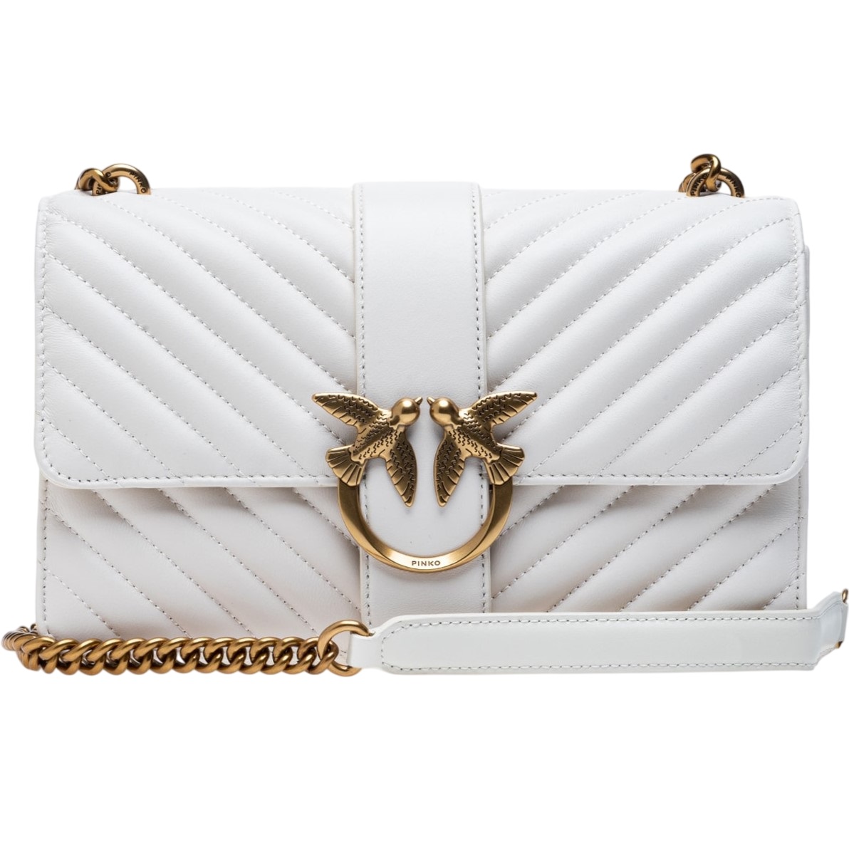 Túi đeo vai Pinko Classic Love Bag One Chevron White 2
