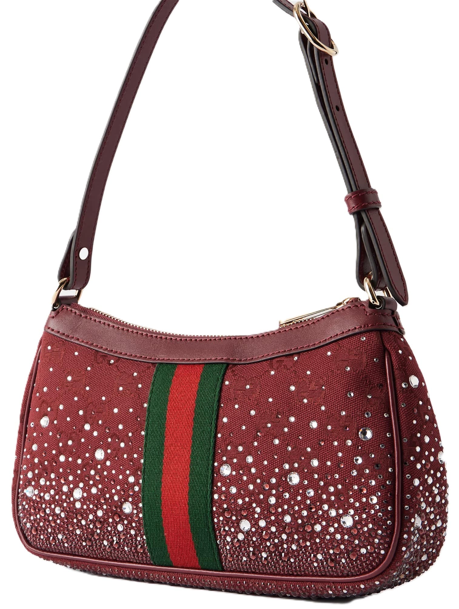 Túi Gucci Ophidia Crystals Small Shoulder Bag Rosso Ancora Red GG Canvas 4