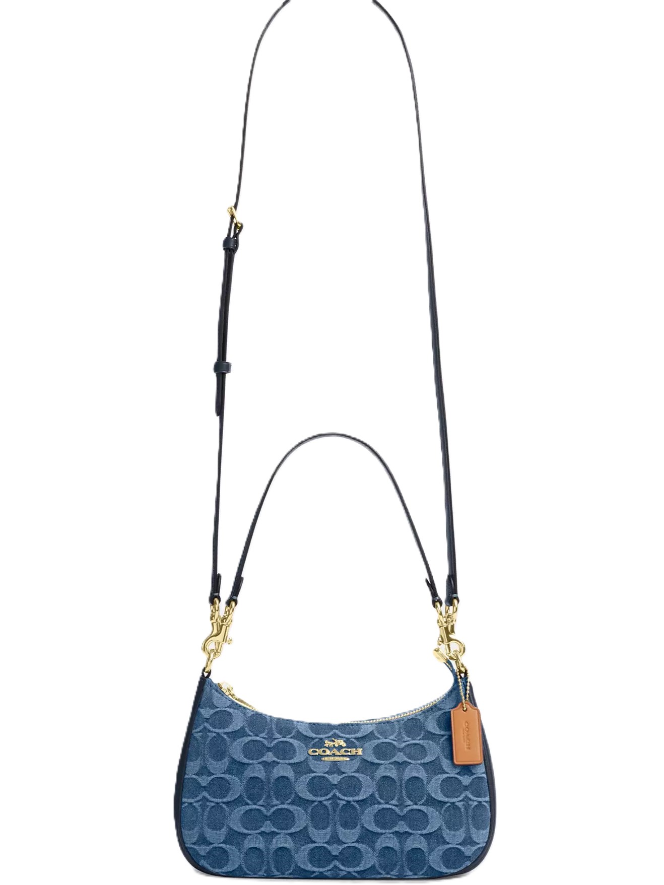 Túi kẹp nách Coach Teri Shoulder Bag In Signature Denim Indigo CDQ56 3