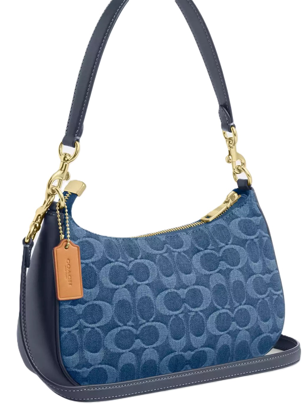 Túi kẹp nách Coach Teri Shoulder Bag In Signature Denim Indigo CDQ56 4