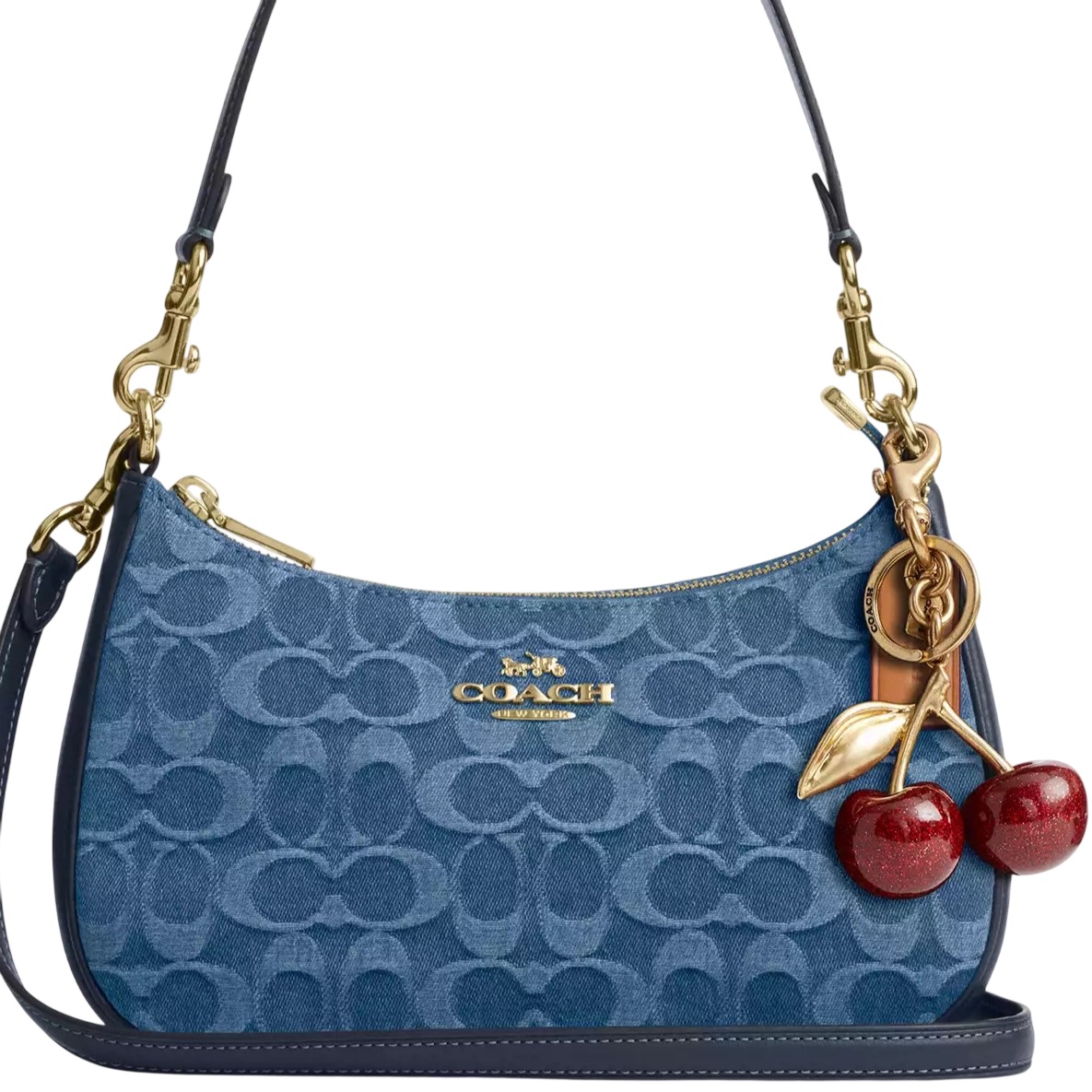 Túi kẹp nách Coach Teri Shoulder Bag In Signature Denim Indigo CDQ56 6
