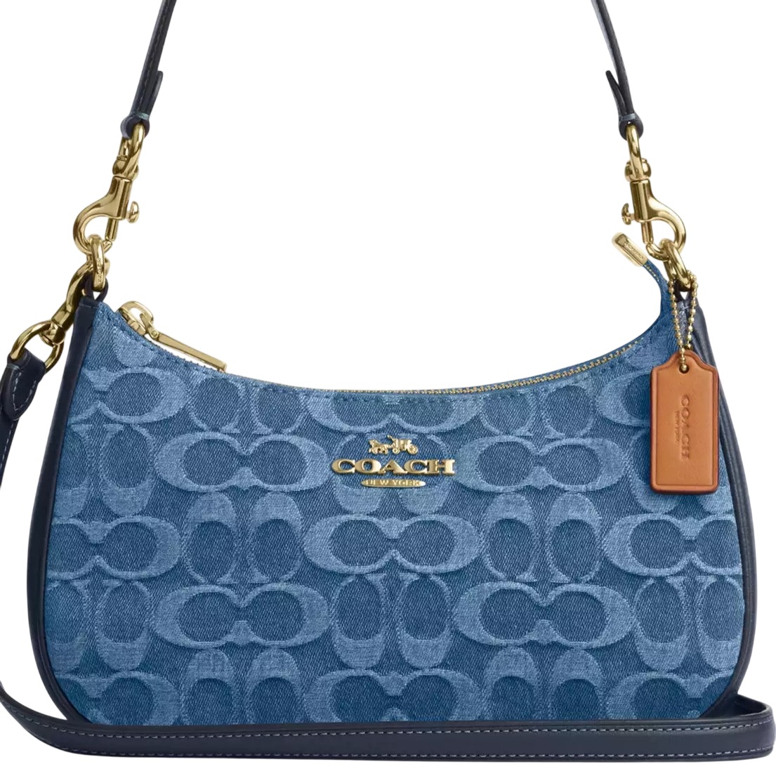 Túi kẹp nách Coach Teri Shoulder Bag In Signature Denim Indigo CDQ56 8