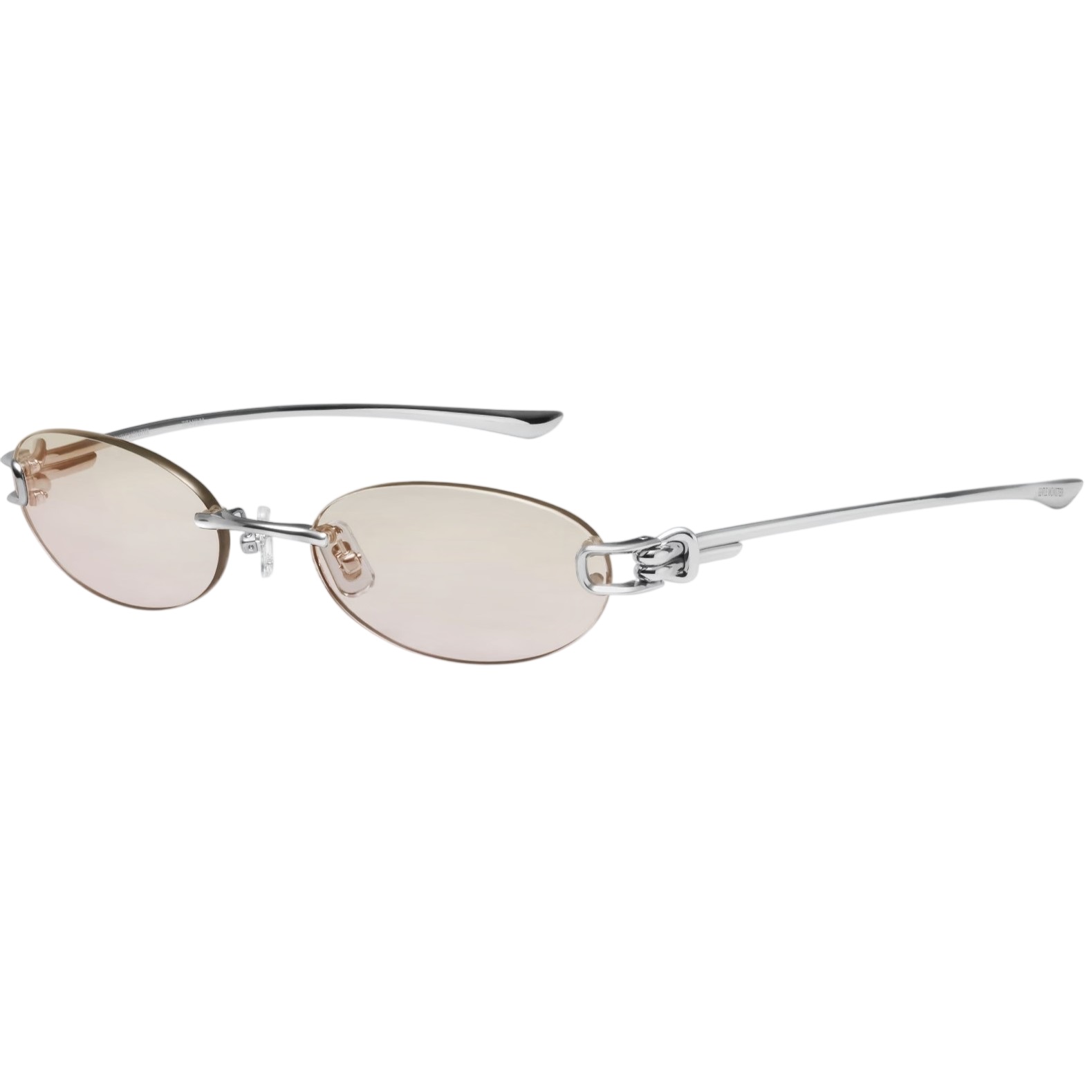 Kính Gentle Monster Musubi 02(BRG) Brown Lenses Oval Sunglasses in Glossy Silver Metal 3