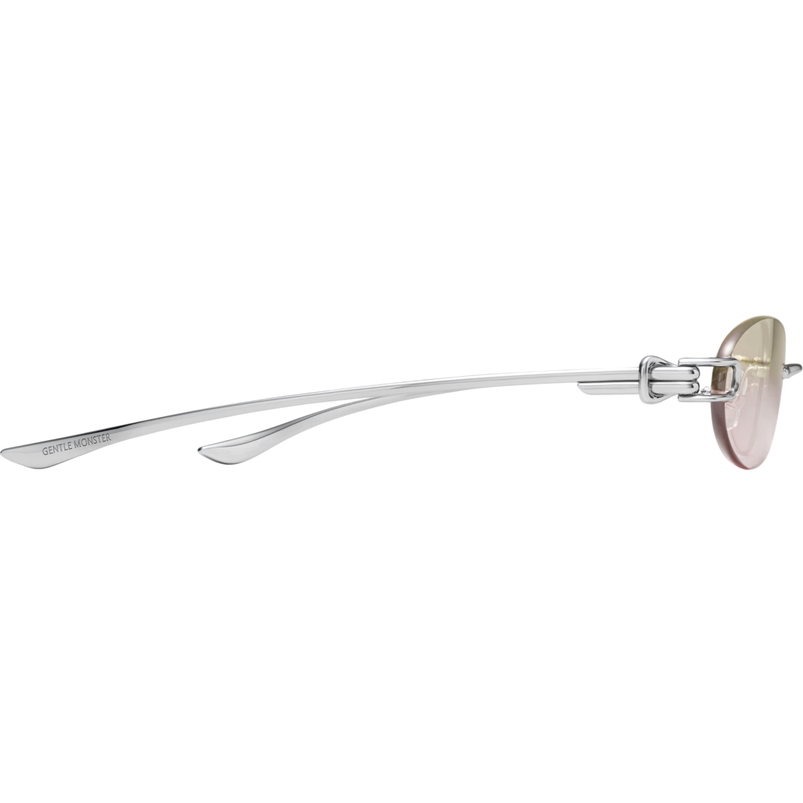 Kính Gentle Monster Musubi 02(BRG) Brown Lenses Oval Sunglasses in Glossy Silver Metal 4