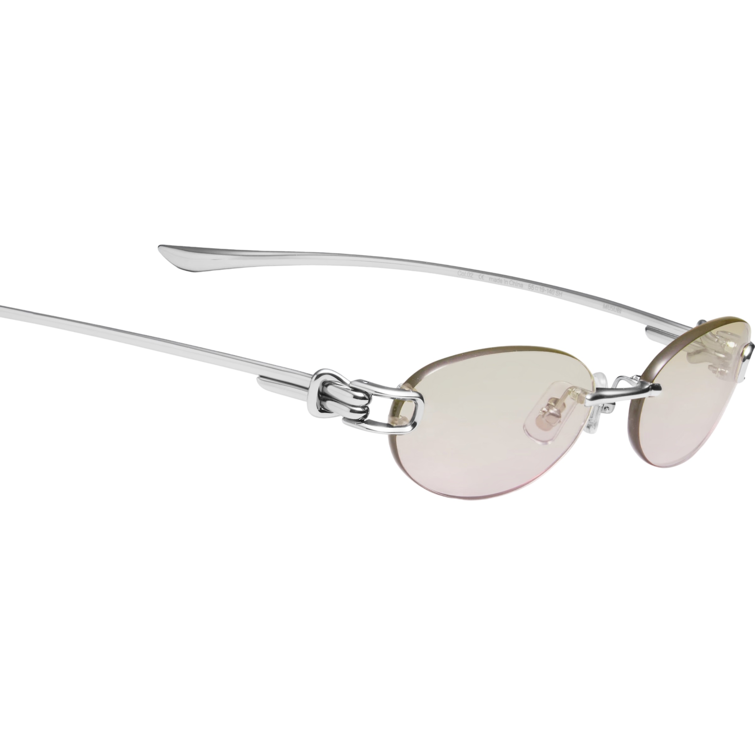 Kính Gentle Monster Musubi 02(BRG) Brown Lenses Oval Sunglasses in Glossy Silver Metal 2