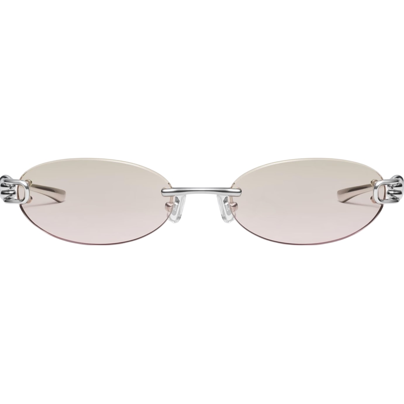 Kính Gentle Monster Musubi 02(BRG) Brown Lenses Oval Sunglasses in Glossy Silver Metal 5