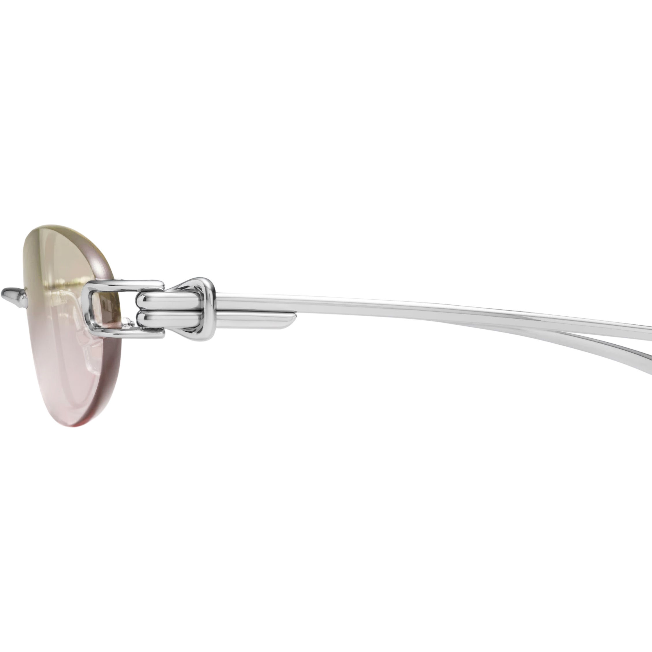 Kính Gentle Monster Musubi 02(BRG) Brown Lenses Oval Sunglasses in Glossy Silver Metal 6