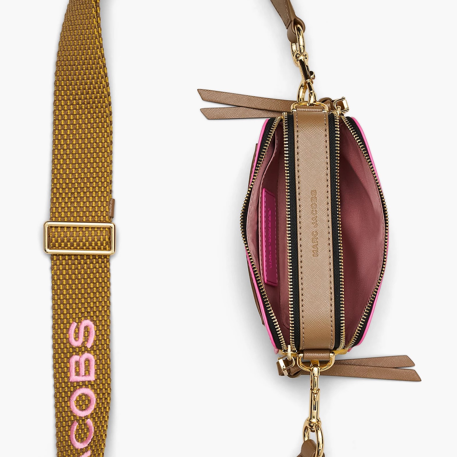 Túi xách Marc Jacobs màu hồng The Colorblock Snapshot Crossbody Bag Bow Pink Multi 11