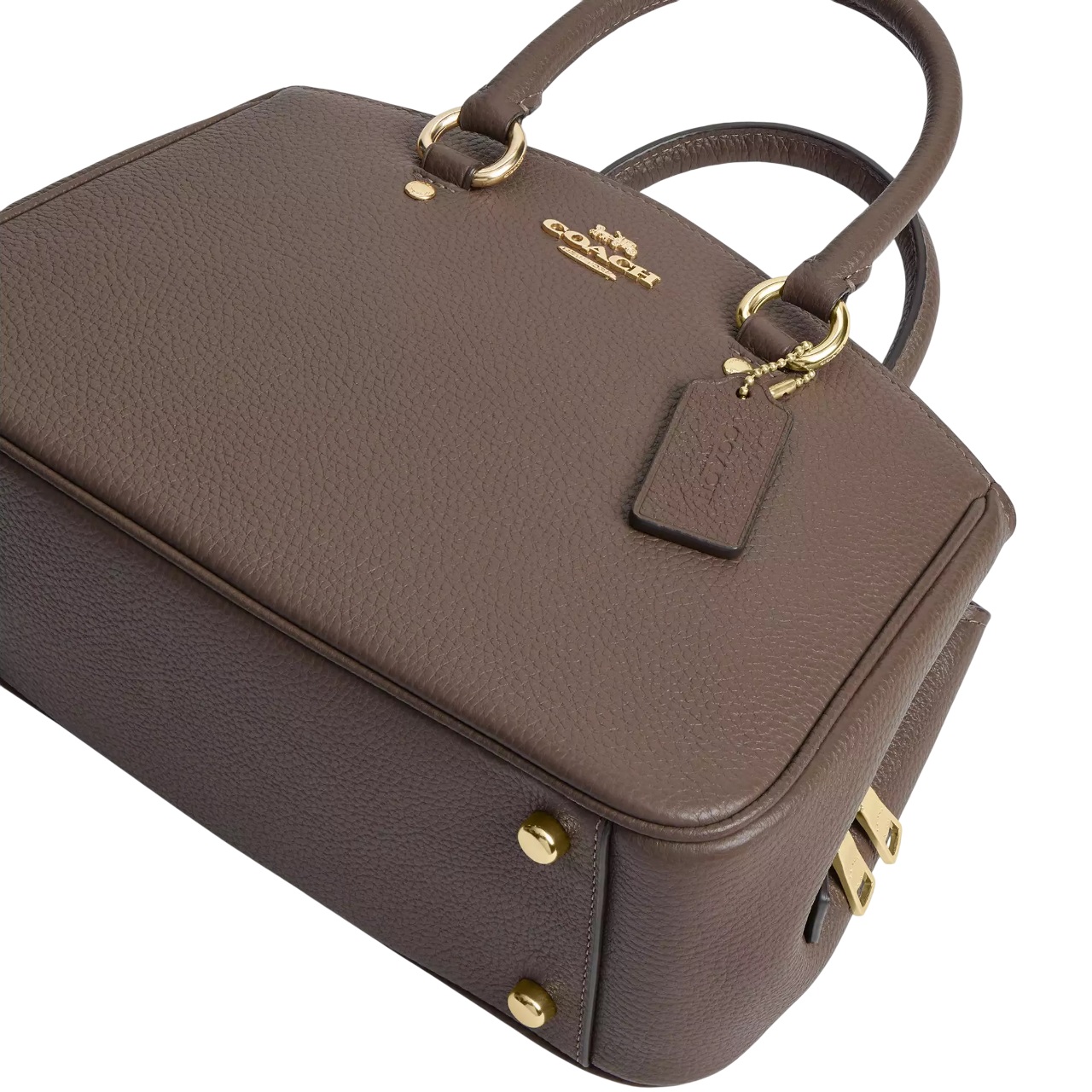 Túi Coach nữ Savannah Small Carryall Bag Pebbled Leather Dark Stone CAL54 1
