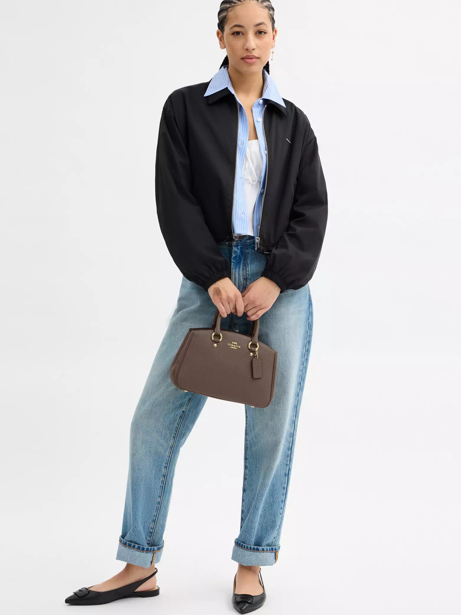 Túi Coach nữ Savannah Small Carryall Bag Pebbled Leather Dark Stone CAL54 3