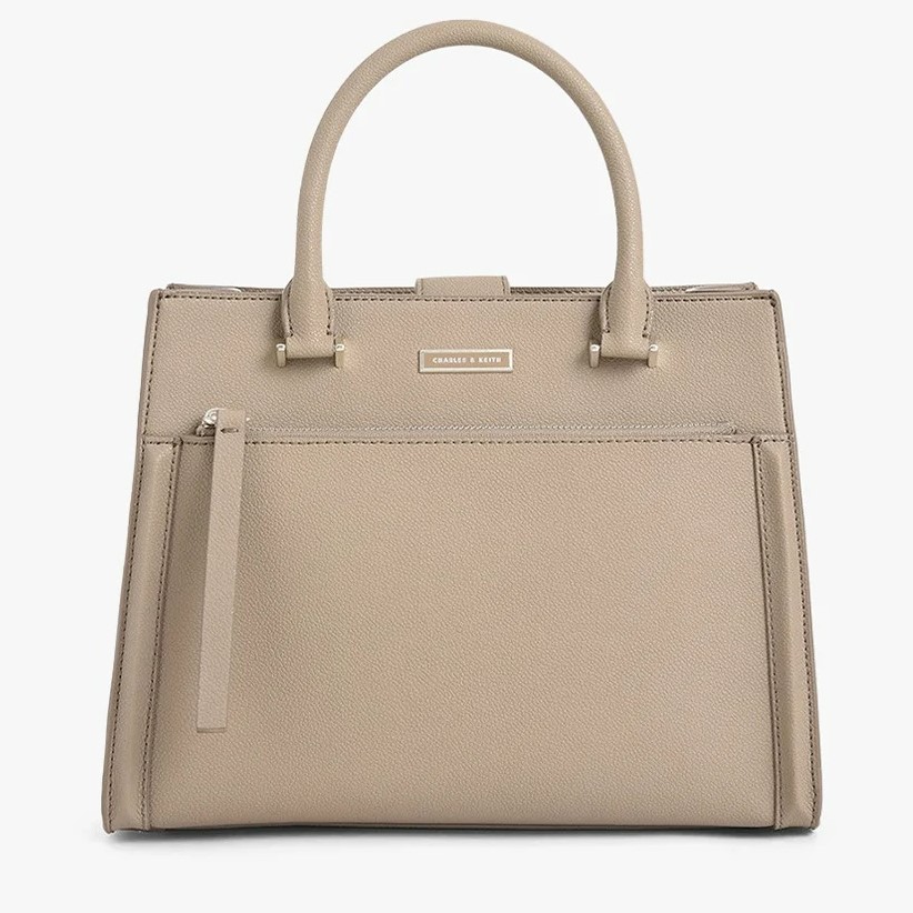 TÚI CHARLES KEITH DOUBLE HANDLE FRONT ZIP TOTE BAG 2