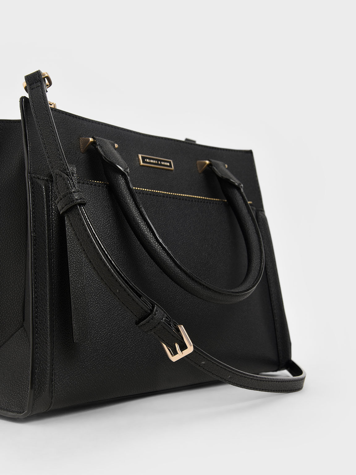 TÚI CHARLES KEITH DOUBLE HANDLE FRONT ZIP TOTE BAG 4