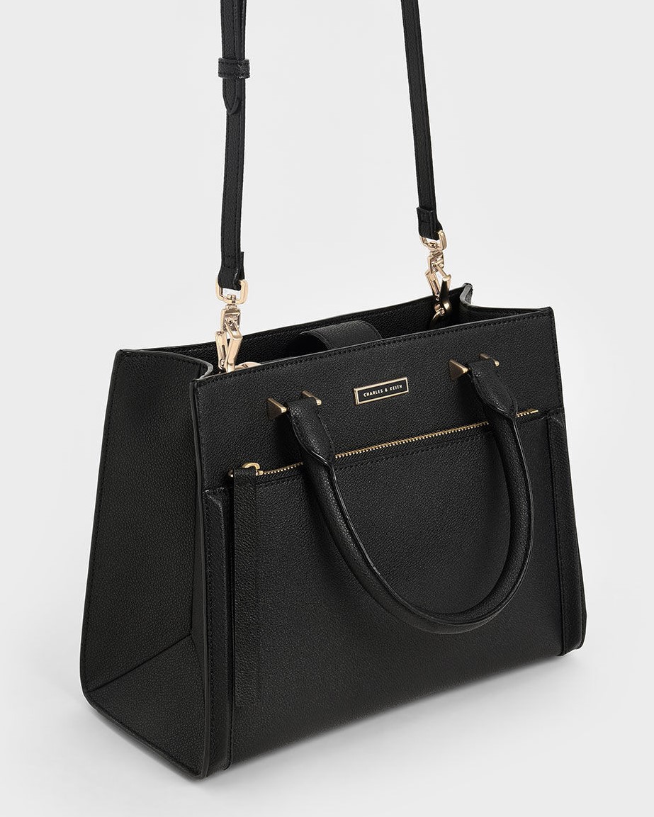 TÚI CHARLES KEITH DOUBLE HANDLE FRONT ZIP TOTE BAG 13