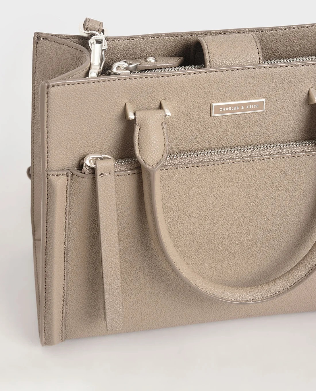 TÚI CHARLES KEITH DOUBLE HANDLE FRONT ZIP TOTE BAG 16