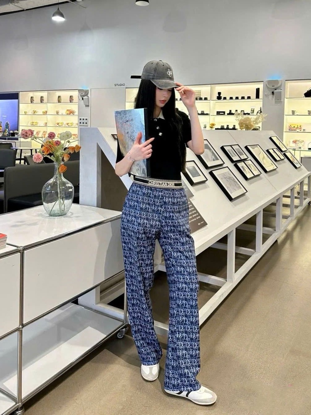 Quần dài suông nữ lưng thun Dior 11