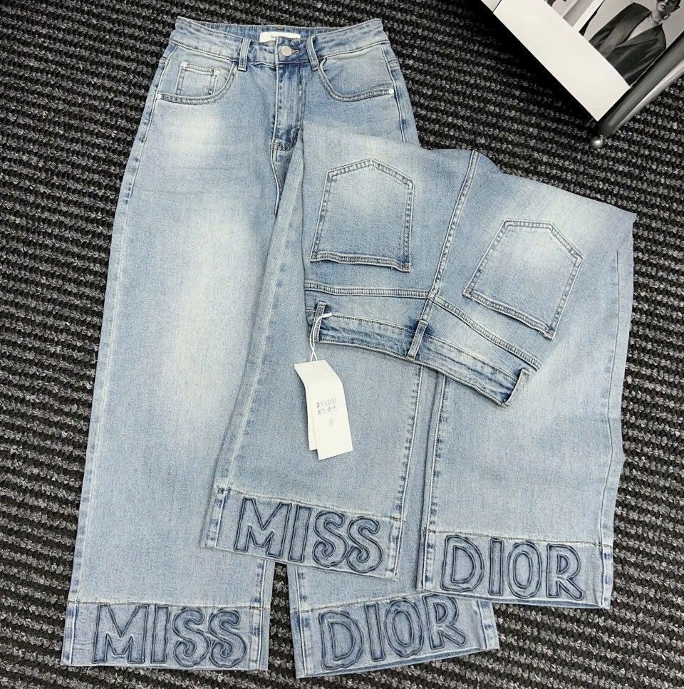 Quần jean suông nữ Miss Dior 2