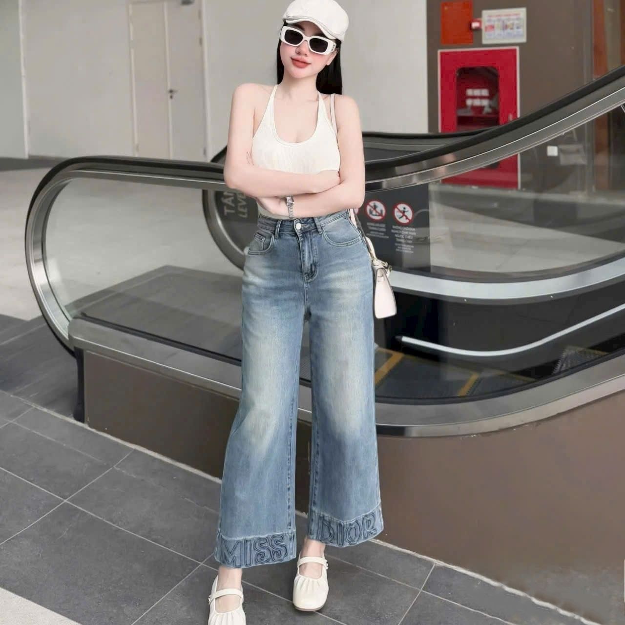 Quần jean suông nữ Miss Dior 5