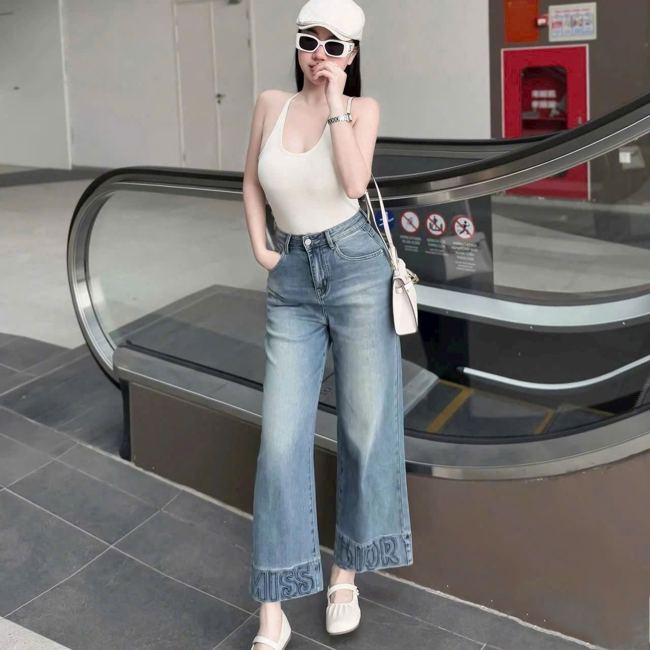 Quần jean suông nữ Miss Dior 8