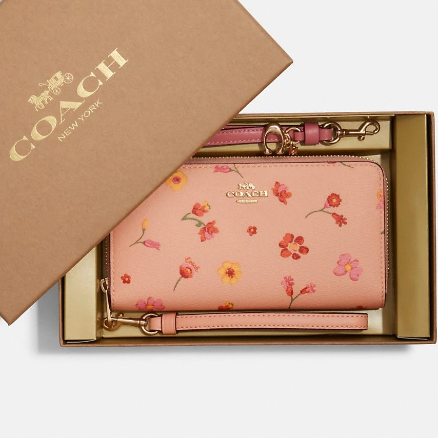  VÍ COACH BOXED LONG ZIP AROUND WALLET WITH MYSTICAL FLORAL PRINT 5