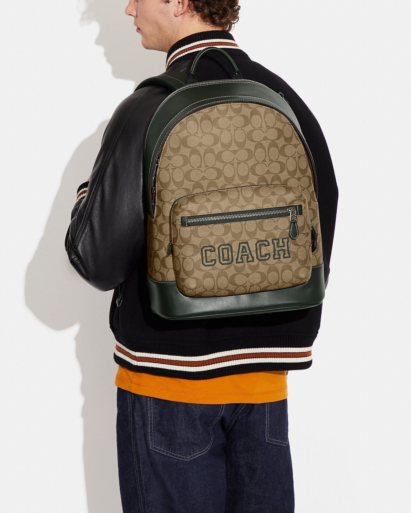 BALO COACH NAM WEST BACKPACK IN SIGNATURE CANVAS WITH VARSITY MOTIF CE717 1