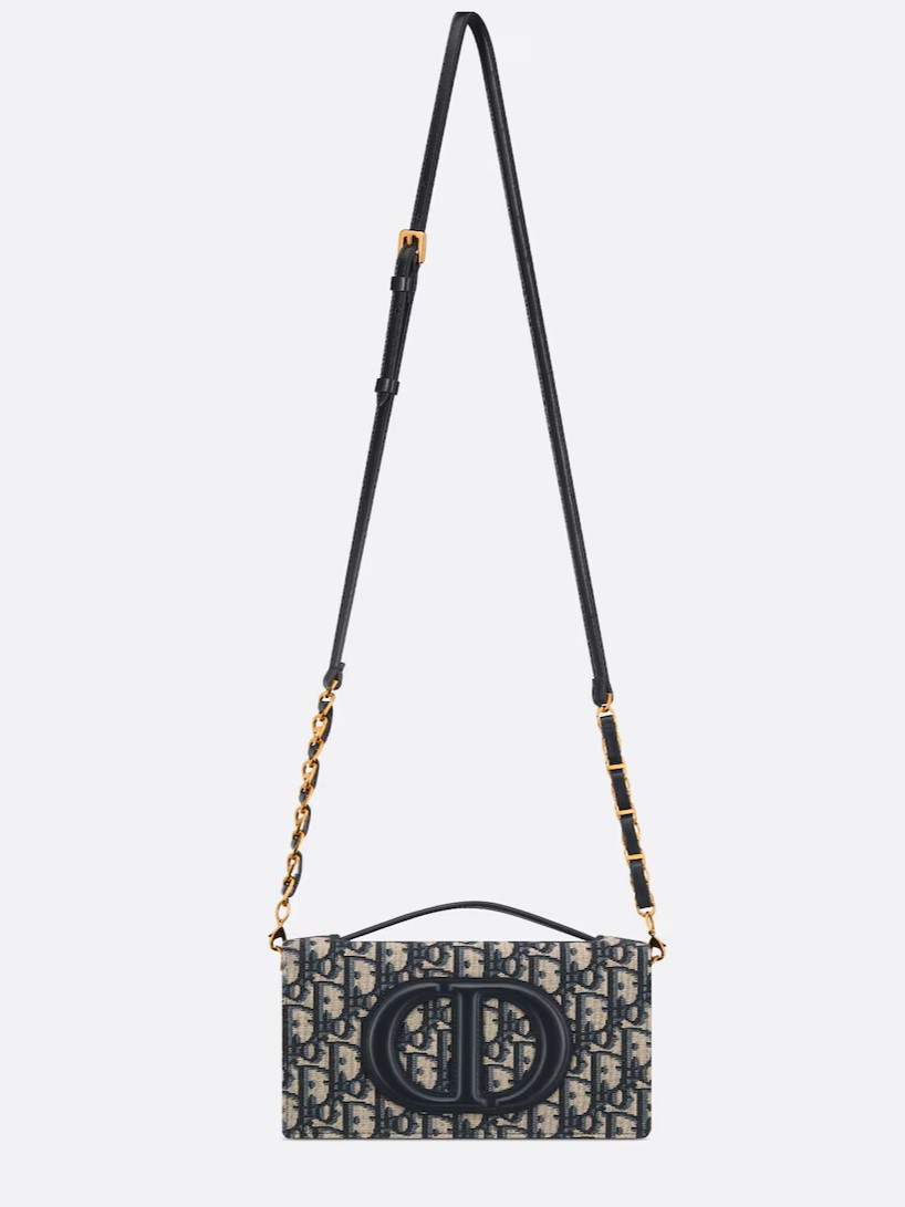 TÚI XÁCH NỮ DIOR CD SIGNATURE MINI BAG BLUE DIOR OBLIQUE JACQUARD 2