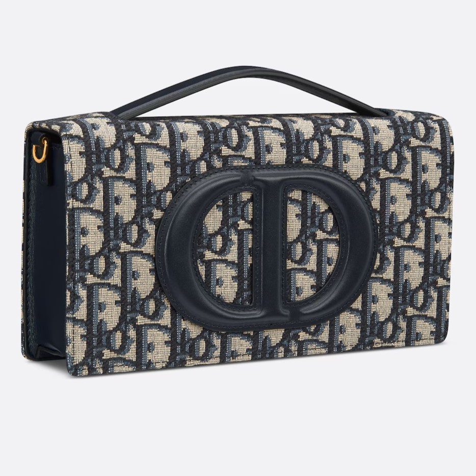 TÚI XÁCH NỮ DIOR CD SIGNATURE MINI BAG BLUE DIOR OBLIQUE JACQUARD 3