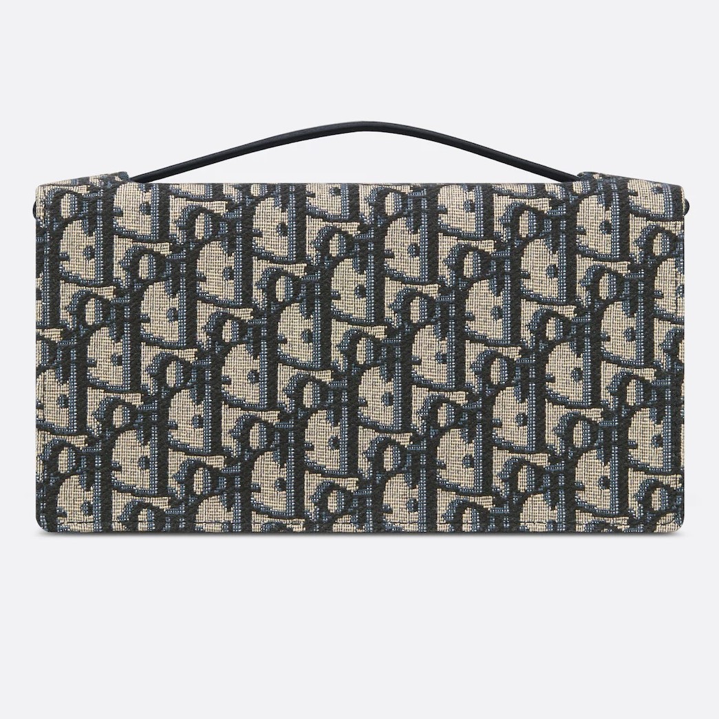 TÚI XÁCH NỮ DIOR CD SIGNATURE MINI BAG BLUE DIOR OBLIQUE JACQUARD 5