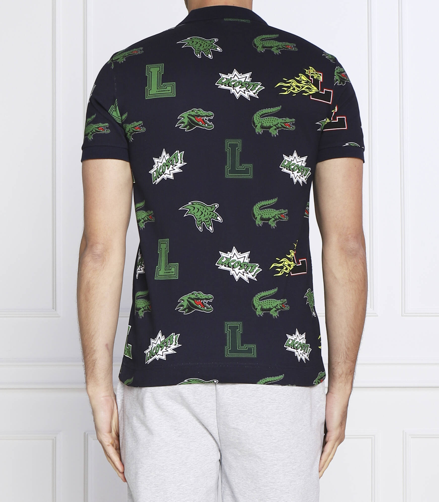 Áo Lacoste Holiday Regular Fit Crocodile Print Navy Blue PH1464-QRN 5