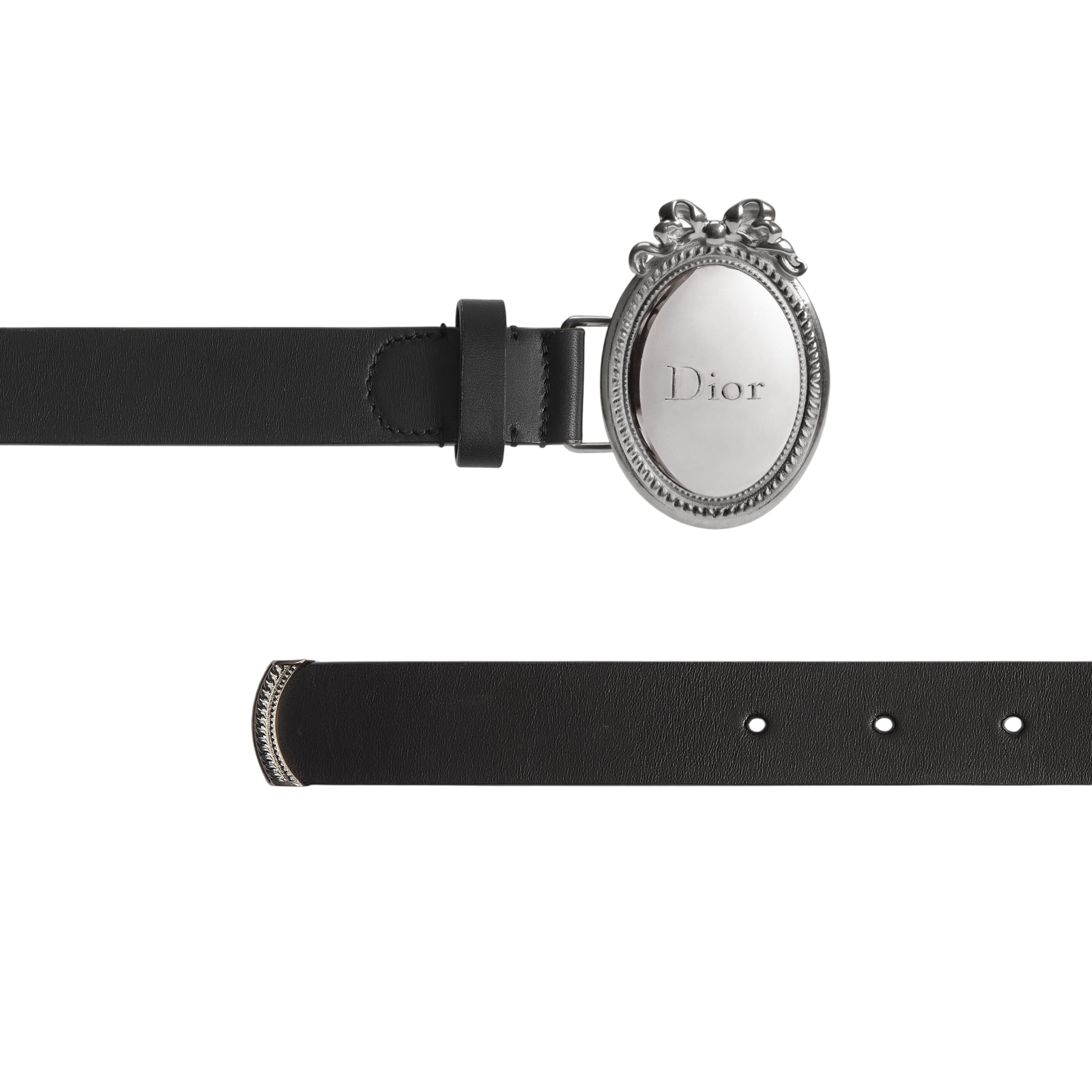 Dây nịt Dior Médaillon Belt Black Smooth Calfskin 1